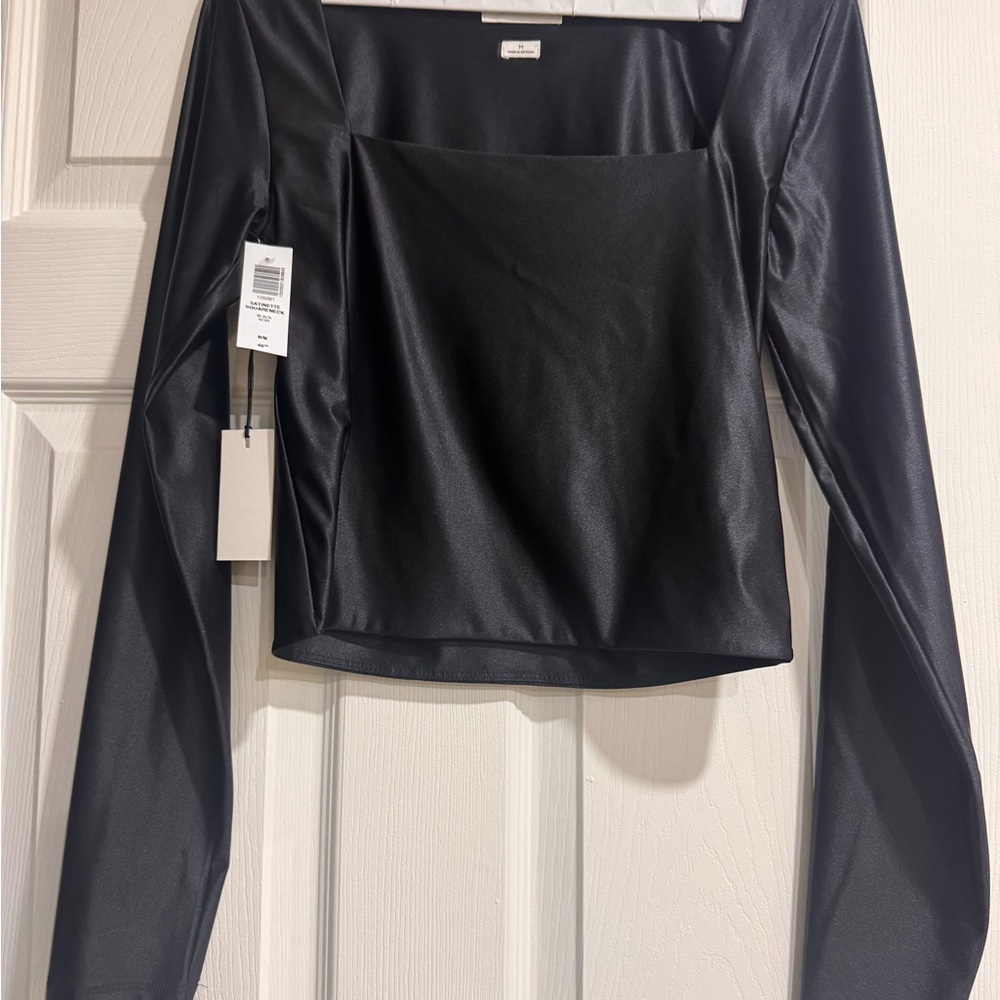 Babaton Black Satin Blouse
